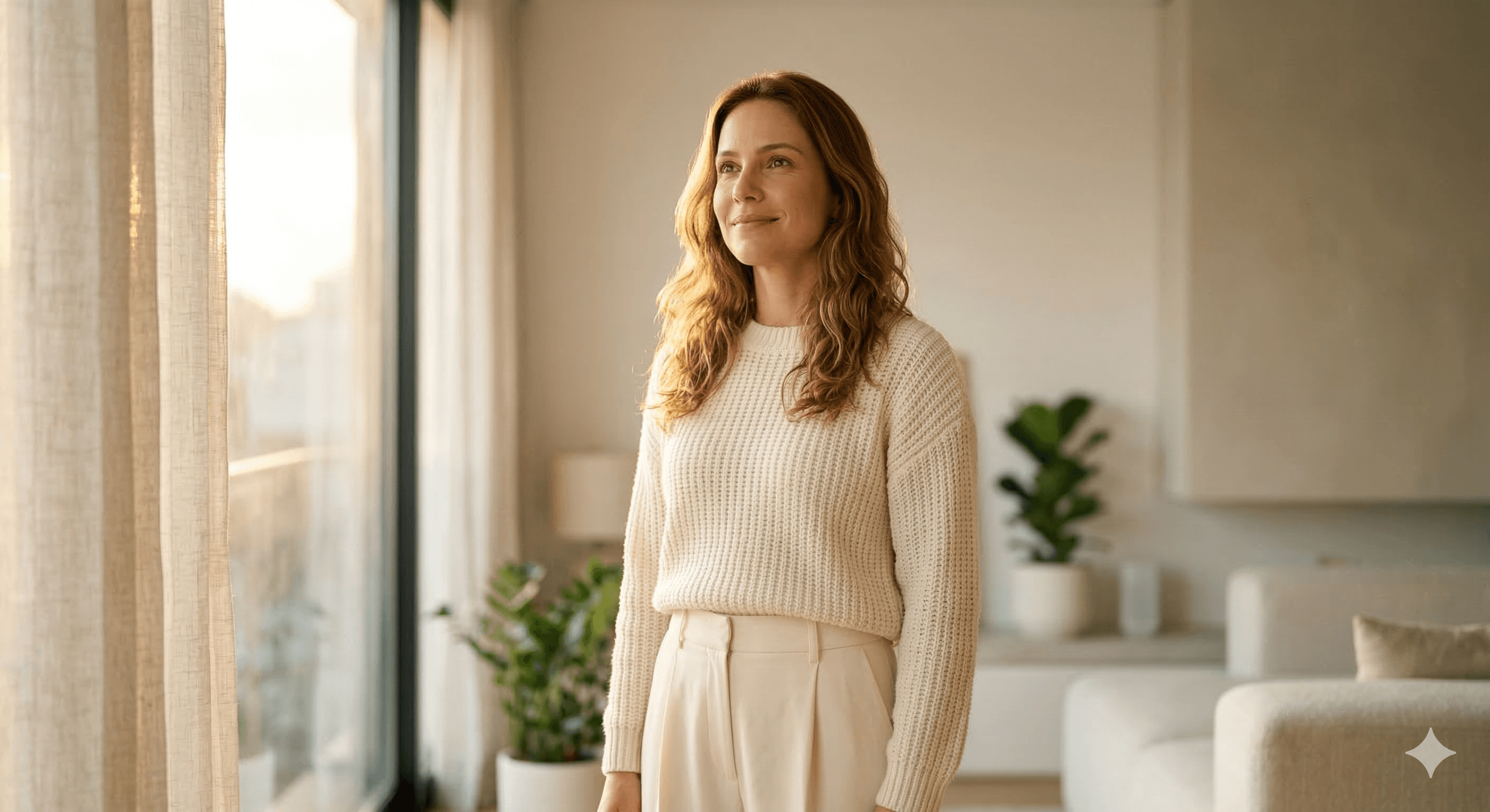 Mulher sorrindo, saúde e bem-estar